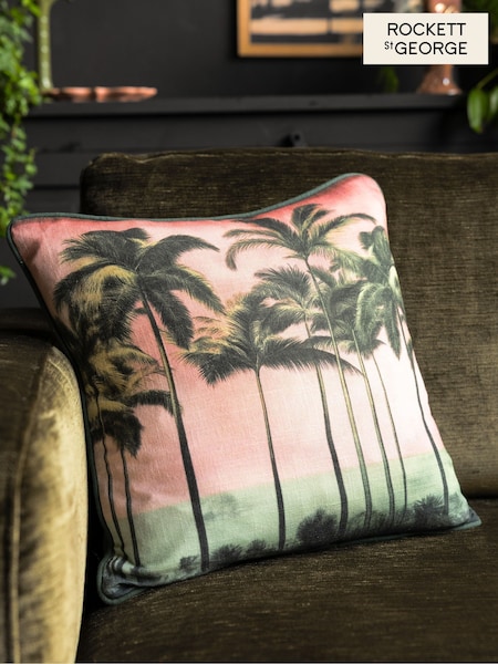 Rockett St George Palm Paradise Cotton Piped Cushion