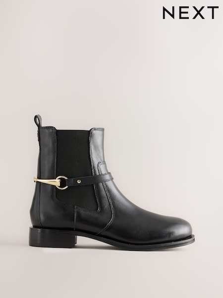 Black - Forever Comfort® Leather Chelsea Round Toe Boots