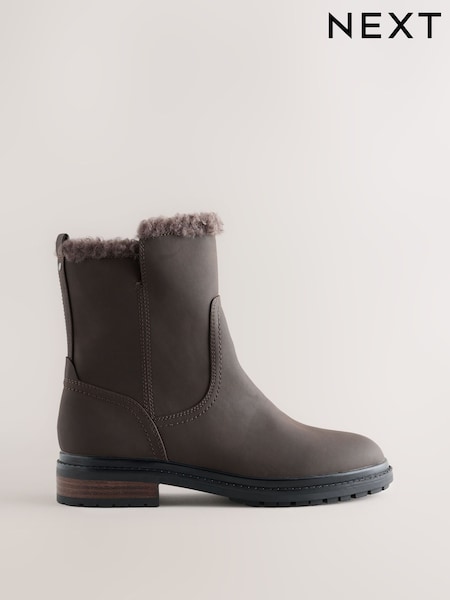 Mink Brown - Forever Comfort® Side Zip Round Toe Ankle Boots