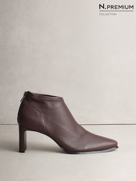 Burgundy Red - N.premium Leather Chisel Toe Shoe Boots