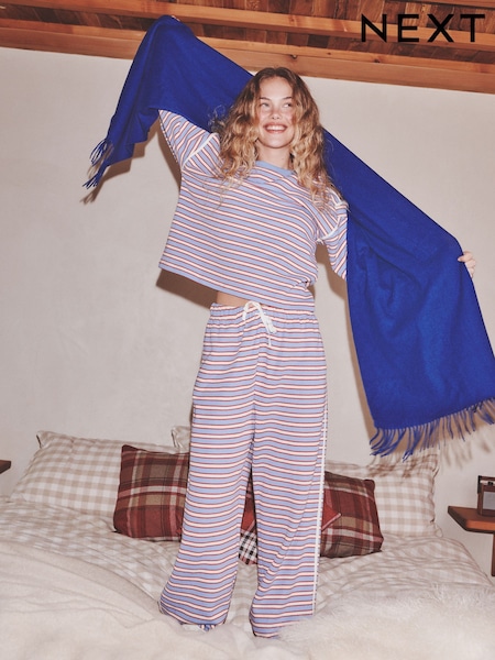 Красно-синяя - Long Sleeve Stripe Lounge Set