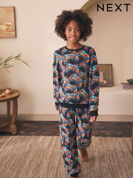Leuchtend mehrfarbig mit Gamermotiven - Printed Cosy Fleece Lined Pyjamas (3-16yrs)