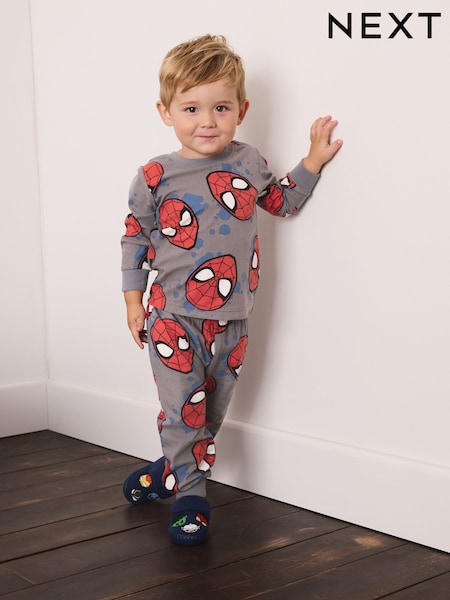 Red/Grey Spiderman - Single Cosy Fleece License Pyjamas (12mths-10yrs)