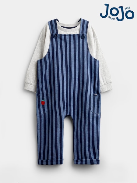 Bande bleue - Jojo Maman Bébé 2-piece Dungarees & Top Set