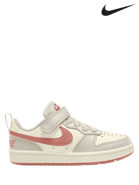 Natural Pink - Nike Junior Court Borough Low Recraft Trainers