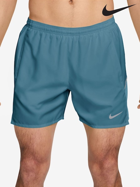 Dūminė mėlyna - Regular Nike Miler Dri-fit 5 Inch Brief Lined Running Shorts