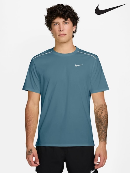 Smokey Blue - Regular Nike Miler Dri-fit Uv Running T-shirt