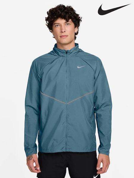 Smokey Blue - Regular Nike Miler Uv Repel Running Jacket