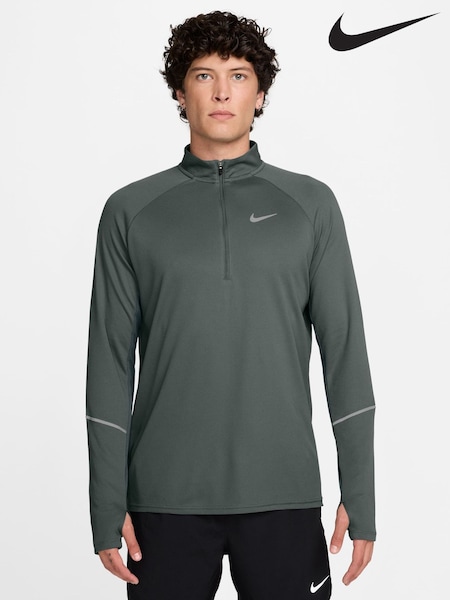 Kamuflāžas zaļa - Regular Nike Miler Dri-fit Half Zip Running Top