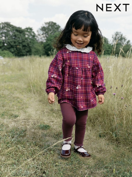 Red Check Goose - Long Sleeve Blouse And Leggings Set (3mths-7yrs)