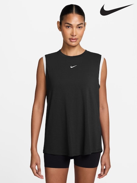 Noir argenté - Nike One Relaxed Dri-fit Tank Top