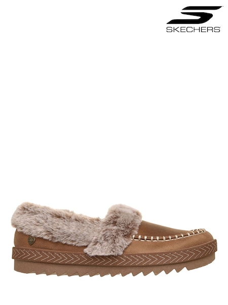 Chestnut Brown - Skechers Bobs Cozy Kiss Slippers