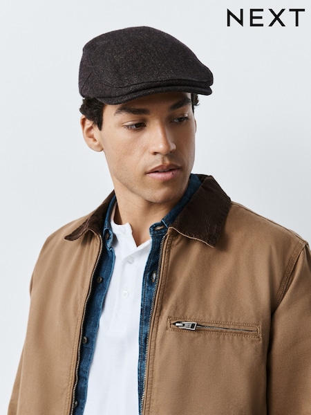 Brown Herringbone - Regular Flat Cap