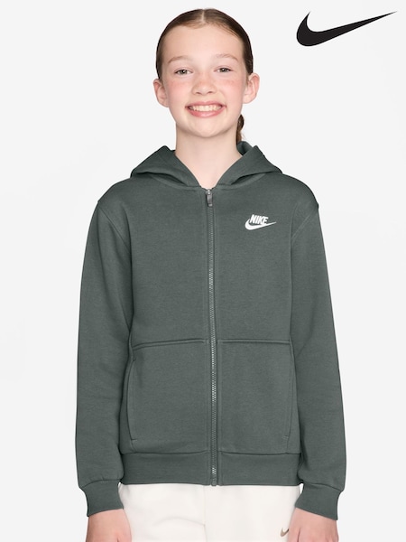 أخضر مموه - هودي بسحاب كامل فليس من Nike