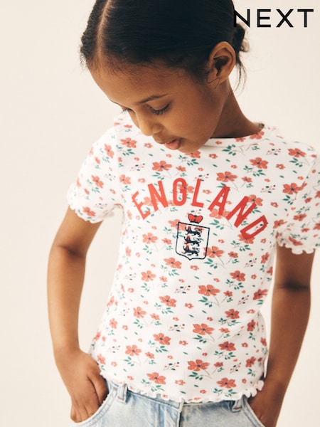 White Floral Toffs England - Short Sleeve T-shirt (3-16yrs)