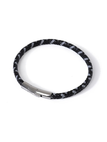 Negro - Regular Genuine Leather Black Bracelet