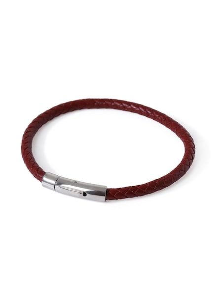 Roșu - Regular Dck Mens Red Genuine Leather Bracelet