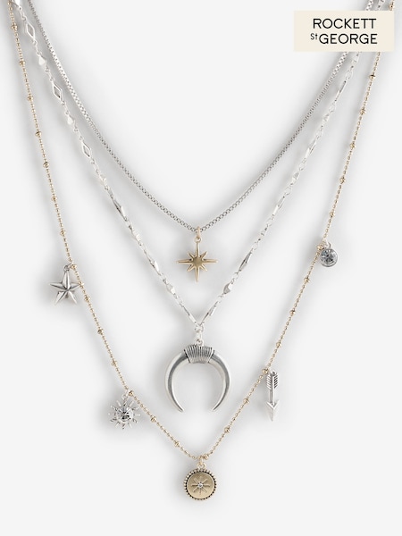 Mixed Metal - Rockett St George Charm Necklace 3 Pack