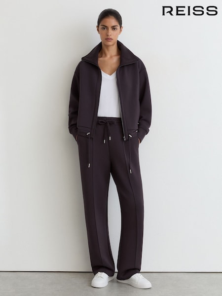 Vynuogių Burgundija - Reiss Laurrie Premium Interlock Zip-front Sweatshirt