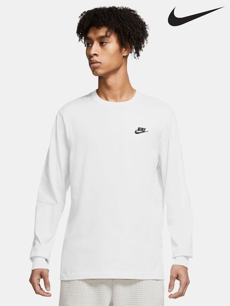 White - Regular Nike Club Long Sleeve T-shirt