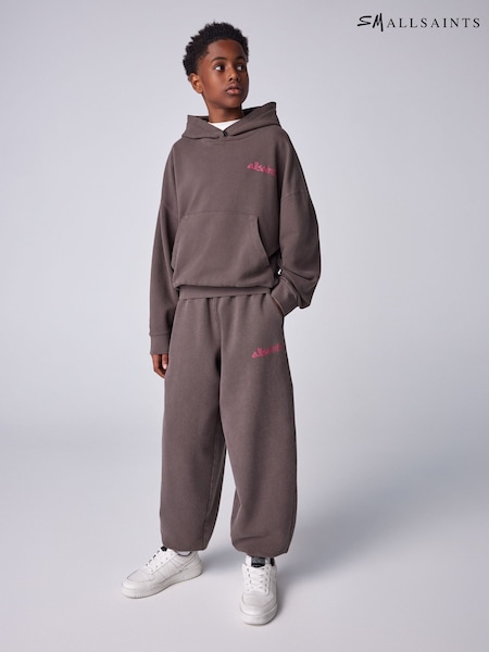 Braun - Smallsaints Logo Textured Washed Hoodie And Joggers Set