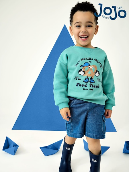 Green Pretzel - Jojo Maman Bébé Appliqué Sweatshirt