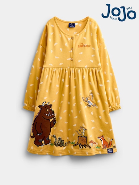 Ochre Yellow The Gruffalo - Jojo Maman Bébé Button Front Jersey Dress