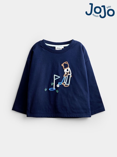 Navy Blue Golf - Jojo Maman Bébé Embroidered Top