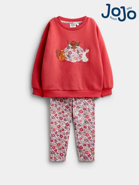 Rust Orange Pumpkin Patch Friends - Jojo Maman Bébé Sweater & Leggings Set