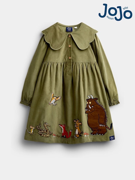 Khaki Green - Jojo Maman Bébé The Gruffalo Appliqué Collar Dress