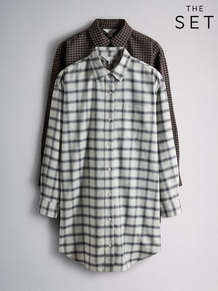 Brown, Cream - The Set 2 Pack Shirt Dress