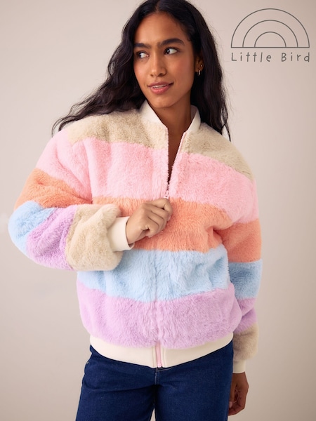 Colourblock - Little Bird Fur Bomber Jacket