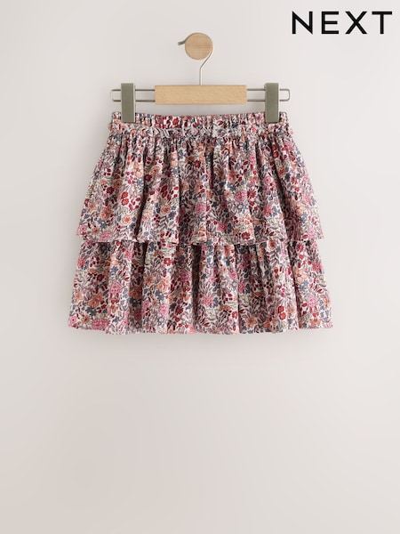 Pink Floral - Tiered Rara Skirt (3-16yrs)
