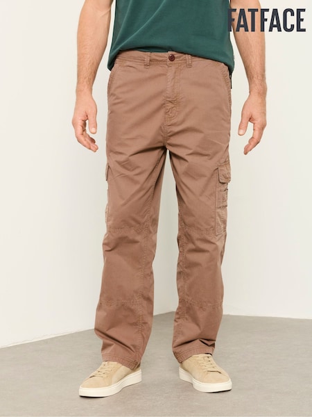 Dark Natural - Regular Fatface Straight Fit Cargo Trousers