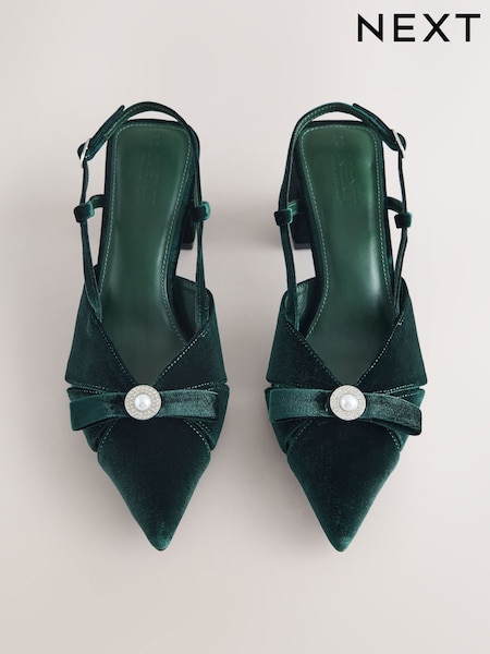Grøn - Forever Comfort® Slingback-hæle med sløjfe