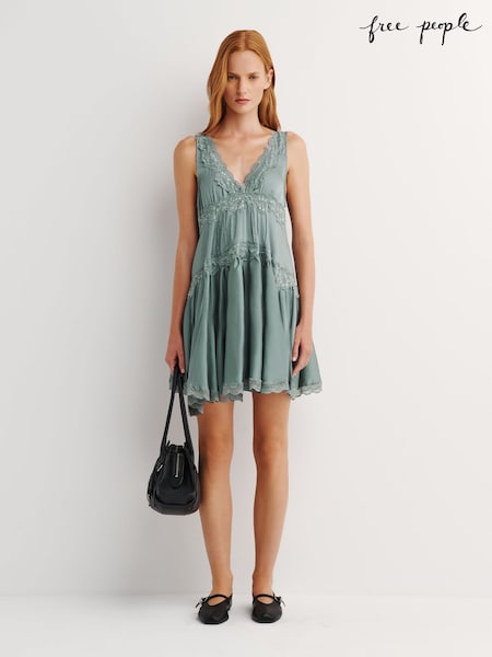 Žalia - Free People In This Groove Mini Slip Dress