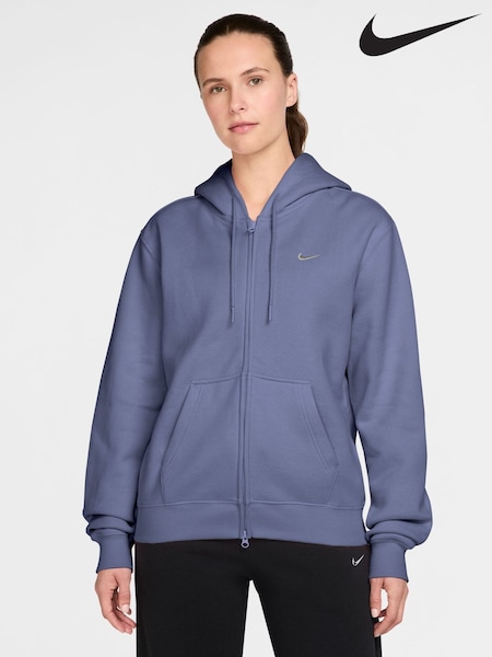 Midnight Navy - Nike Studio Fleece Full-zip Hoodie