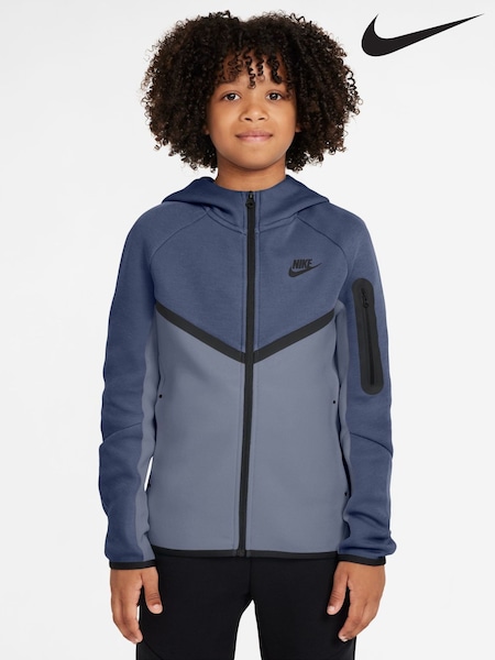 Diffused Blue - Nike Tech Fleece Zip Through Hoodie