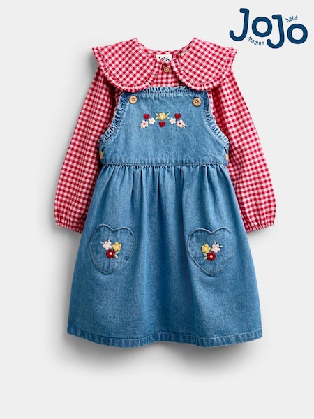 Chambray Blue - Jojo Maman Bébé Shirt & Heart Pocket Dress Set