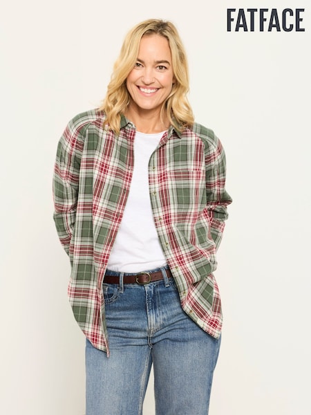 ירוק - Fatface Check Shirt