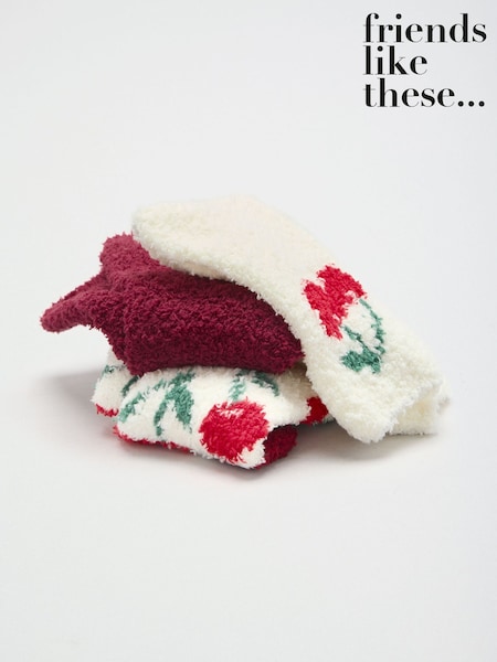 Red and Cream Cherry Print - Ensemble de 0 bas confortables, comme ceux que les amis aiment 3