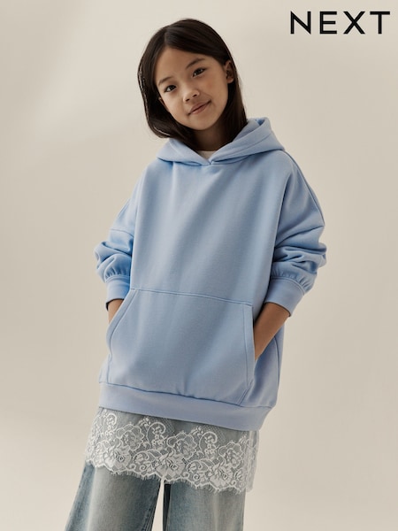 ខៀវ - Lace Hem Hoodie (3-16yrs)