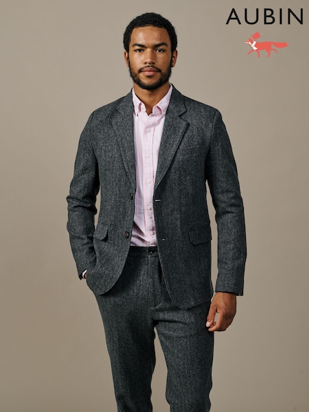 Grey - Regular Aubin Marlborough Wool Suit Blazer