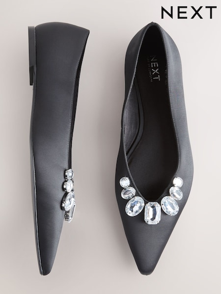 Juoda - Forever Comfort® Jewelled Point Toe Ballet Shoes