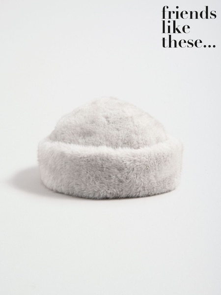 Сұр - Friends Like These Faux Fur Fisherman Hat