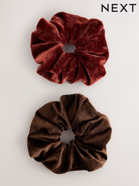 Chocolate Brown - Velvet Scrunchie 2pk