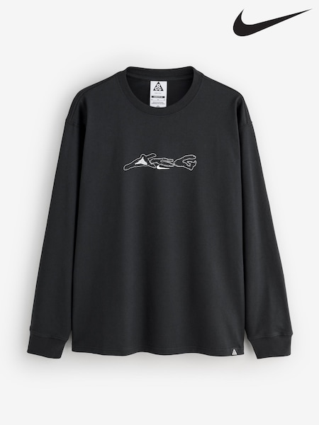 Crno - Regular Nike Acg Long Sleeve Running T-shirt