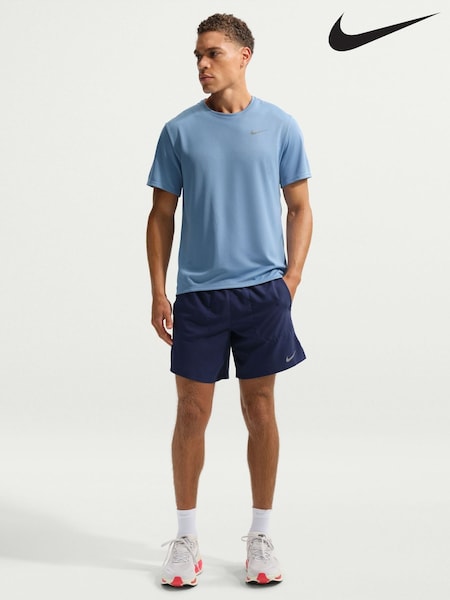 Blue - Regular Nike Dri-fit Stride 7 Inch Brief Lined Running Shorts