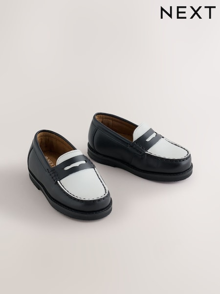 Black/White - Penny Loafers