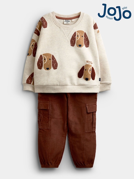 Rjava Dog - Jojo Maman Bébé Print Sweatshirt & Cargo Jogger Set